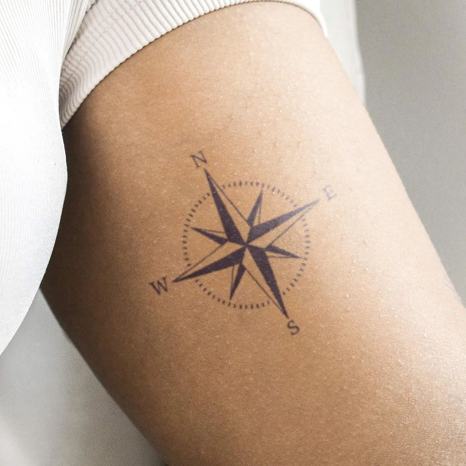 Inkbox Temporary Tattoos, Semi-Permanent Tattoo, One Premium Easy Long Lasting, Water-Resistant Temp Tattoo with For Now Ink - Lasts 1-2 Weeks, Compass Tattoo, 3 x 3 in, Compass Rose
