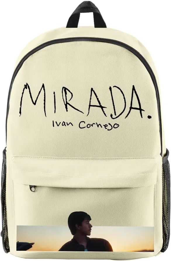 Ivan Cornejo Mirada Merch Backpack Women Men Rucksack Unisex Travel Bag Hip Hop Daypack Casual Bag (Beige,One Size)