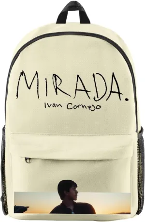 Ivan Cornejo Mirada Merch Backpack Women Men Rucksack Unisex Travel Bag Hip Hop Daypack Casual Bag (Beige,One Size)