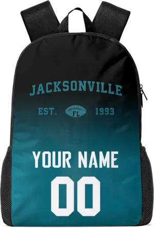 Jacksonville Custom Backpack High Capacity,Laptop Bag Travel Bag,Add Personalized Name And Number£¬Gifts For Football Fans