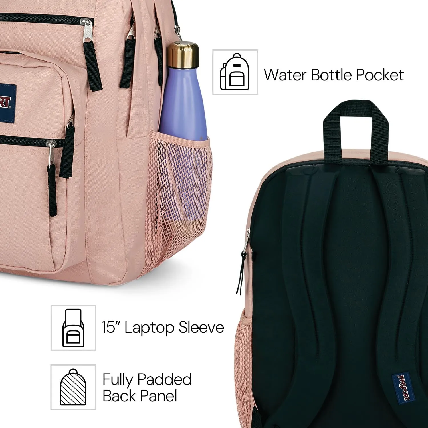 JanSport Laptop Backpack - Computer Bag with 2 Compartments, Ergonomic Shoulder Straps, 15” Laptop Sleeve, Haul Handle - Faded Sage