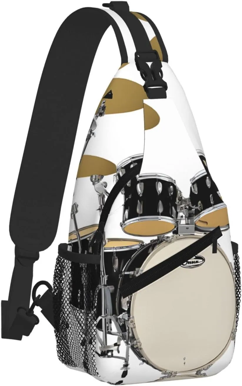 Jazz Drum Print Cross Chest Bag Diagonally - High-Capacity For Short Trips, Work, And Daily Use