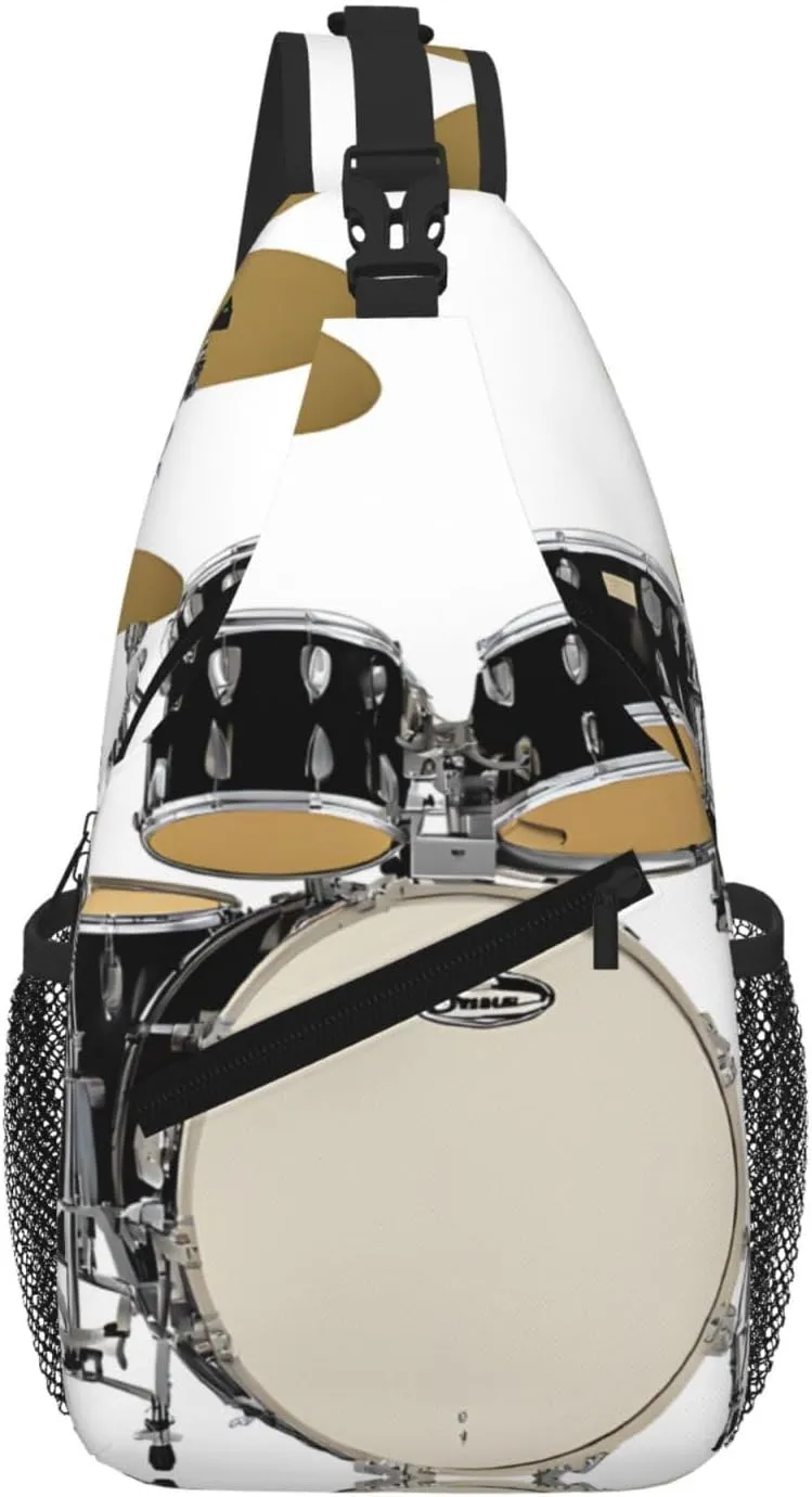 Jazz Drum Print Cross Chest Bag Diagonally - High-Capacity For Short Trips, Work, And Daily Use