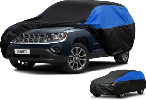 Jeep Car Cover Custom Fit Jeep Compass Waterproof All Weather for Automobiles, Lightweight Full Exterior Cover Outdoor Sun UV Rain Dust Snow Wind Protection. Blue