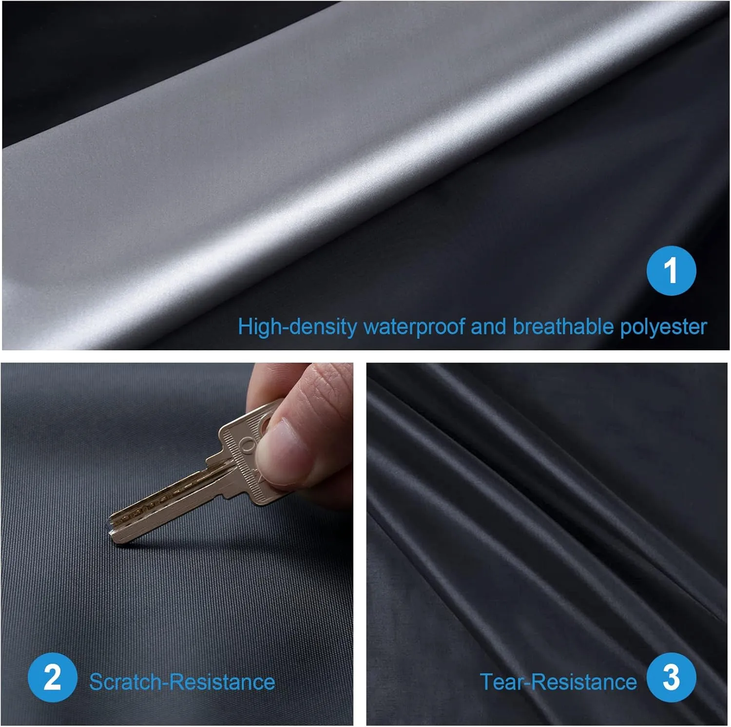 Jeep Car Cover Custom Fit Jeep Compass Waterproof All Weather for Automobiles, Lightweight Full Exterior Cover Outdoor Sun UV Rain Dust Snow Wind Protection. Blue