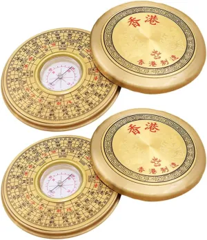 jojofuny Chic Chinese Traditional Compass 2pcs Portable Smooth Surface for Camping Divination