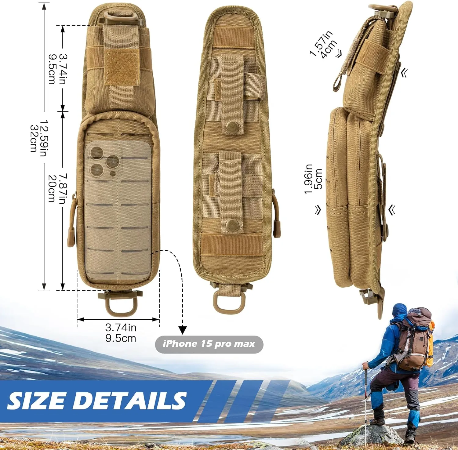 Jueachy Strap Shoulder Molle Accessories Pouch: Tactical Backpack Pocket Attachment Storage Phone Flashlight EDC
