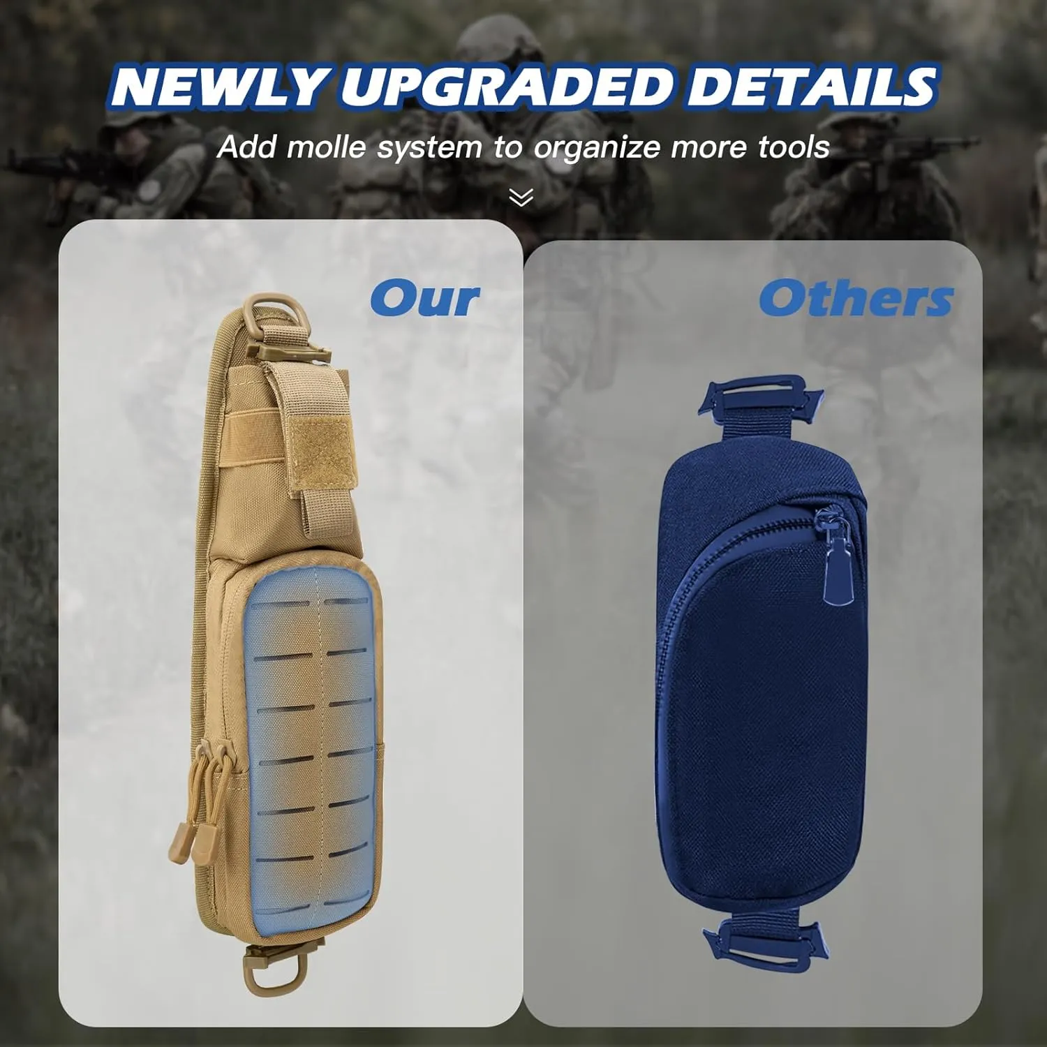 Jueachy Strap Shoulder Molle Accessories Pouch: Tactical Backpack Pocket Attachment Storage Phone Flashlight EDC