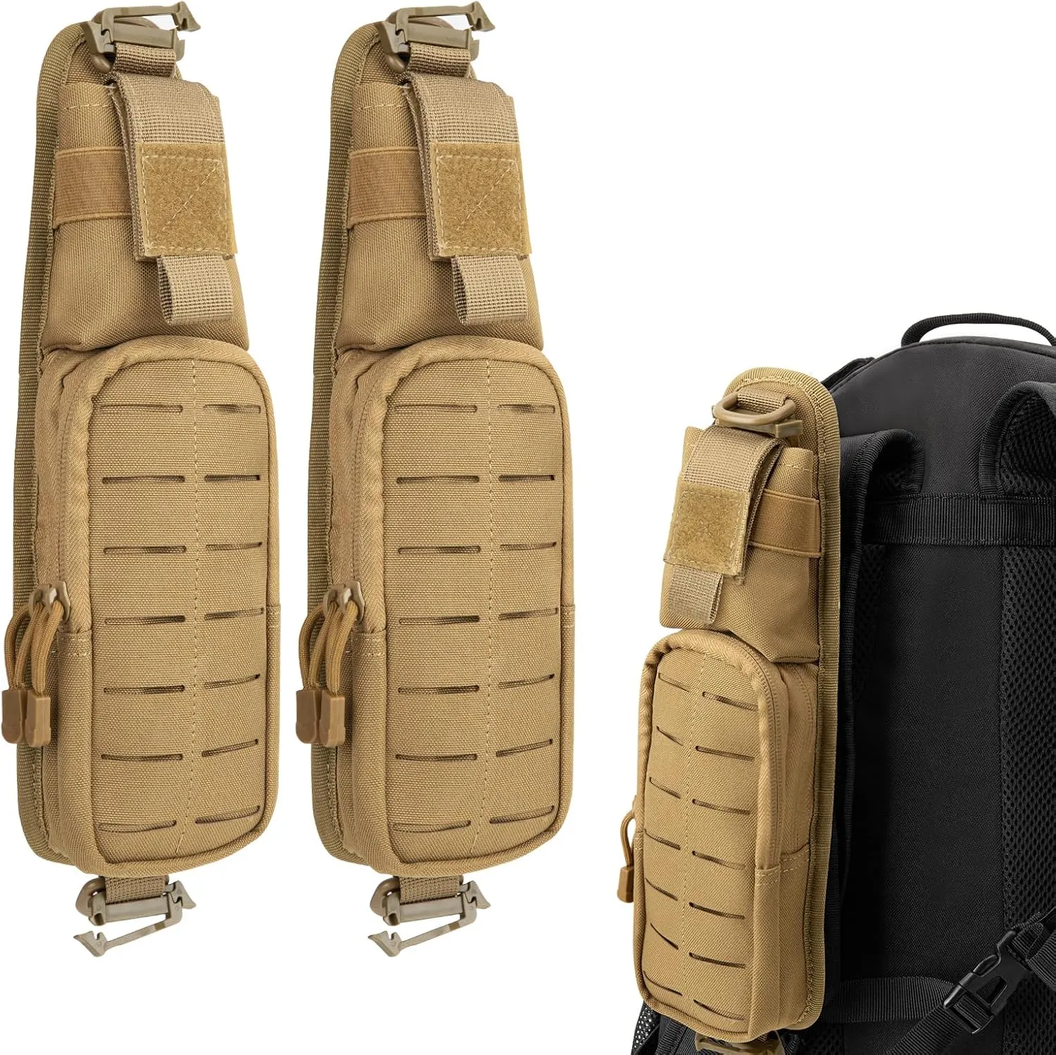 Jueachy Strap Shoulder Molle Accessories Pouch: Tactical Backpack Pocket Attachment Storage Phone Flashlight EDC