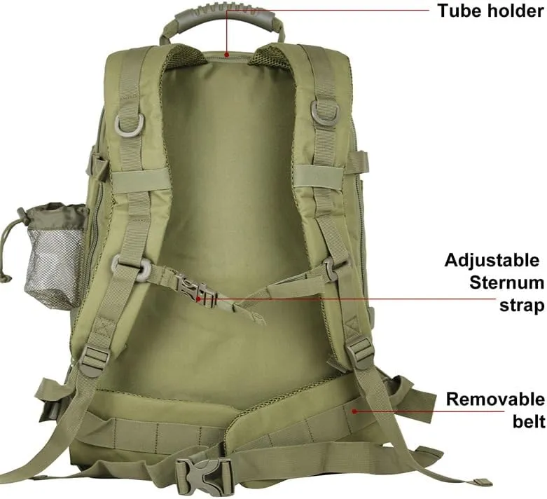 Jungle Leopard 60L Backpack for Men Large Military Backpack Tactical Travel Backpack for Work Camping Hunting Hiking (Color : BP-ZY74-BK)