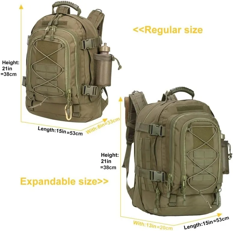 Jungle Leopard 60L Backpack for Men Large Military Backpack Tactical Travel Backpack for Work Camping Hunting Hiking (Color : BP-ZY74-BK)