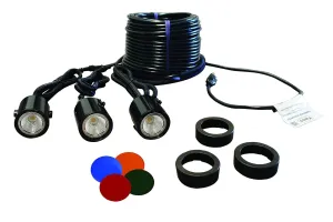 Kasco LED Composite 3 Light Decorative Fixture Kit for 1/2-1HP Fountains | 120V, 11W per Fixture | 5 Color Option Available | 150ft Power Cord Included | (Fountain Sold Separately)