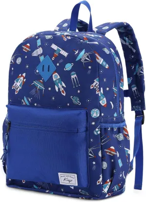 Kasqo Kids Backpack, Water Resistant Lightweight Preschool Toddler Bookbag with Chest Strap for Boys and Girls