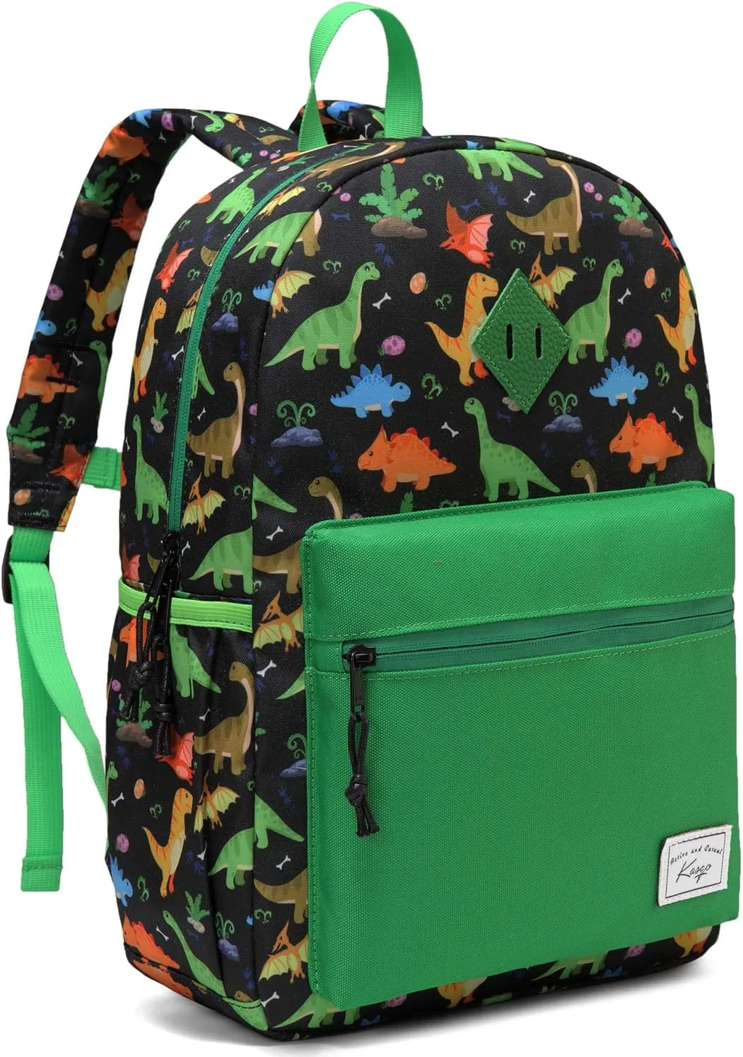 Kasqo Kids Backpack, Water Resistant Lightweight Preschool Toddler Bookbag with Chest Strap for Boys and Girls
