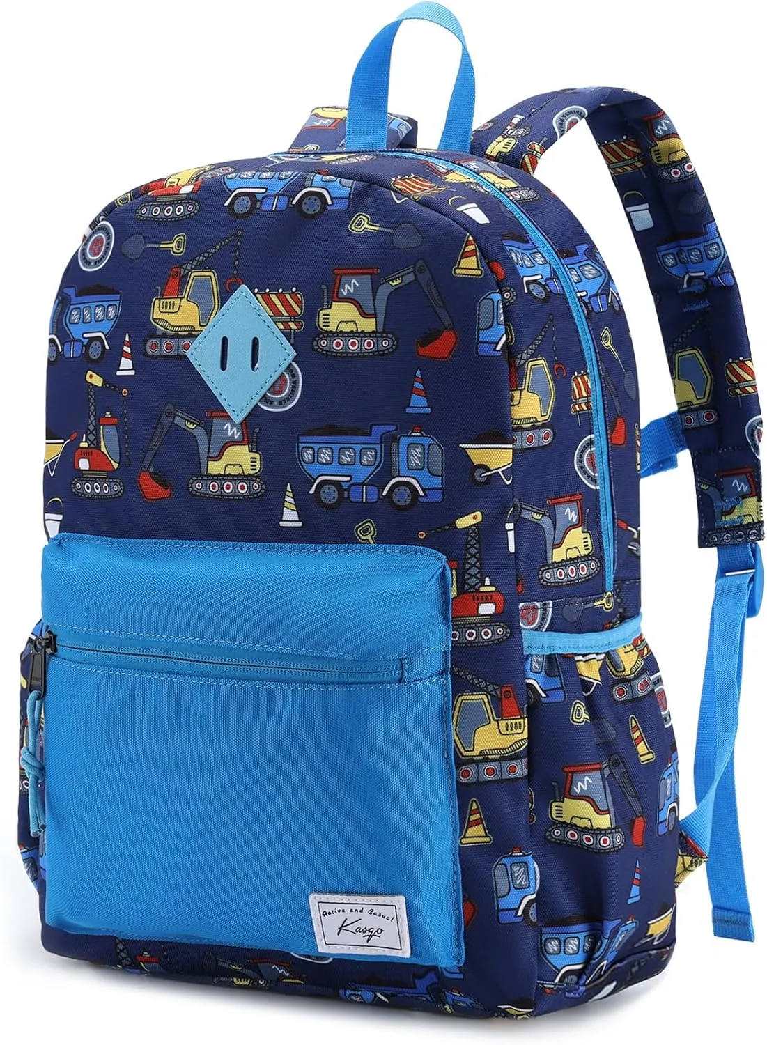 Kasqo Kids Backpack, Water Resistant Lightweight Preschool Toddler Bookbag with Chest Strap for Boys and Girls