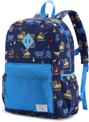 Kasqo Kids Backpack, Water Resistant Lightweight Preschool Toddler Bookbag with Chest Strap for Boys and Girls