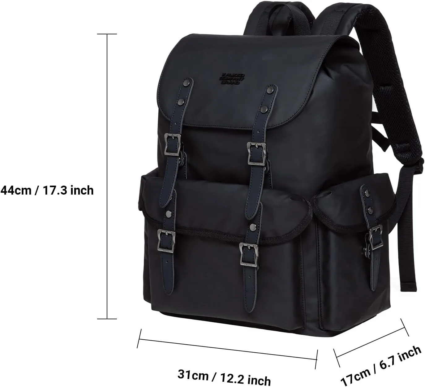 KAUKKO Vintage Casual polyster and Leather Rucksack Backpack