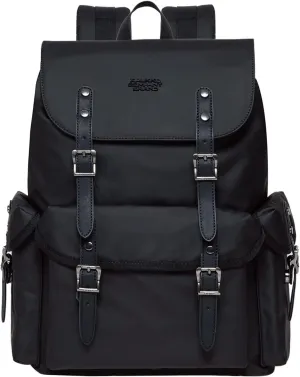 KAUKKO Vintage Casual polyster and Leather Rucksack Backpack