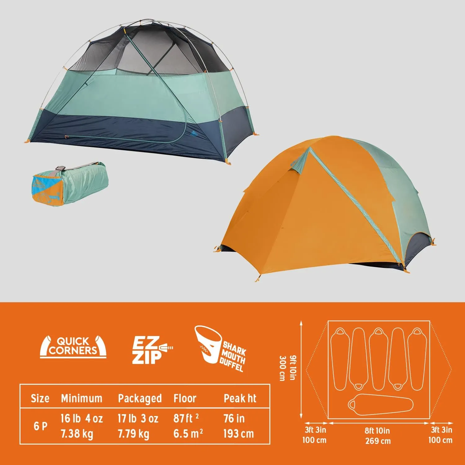 Kelty Wireless Freestanding Car Camping Tent, 2 4 or 6 Person Sleeping Capacity, Two Doors   Two Vestibules, Campground Festival Backyard Shelter, 2022