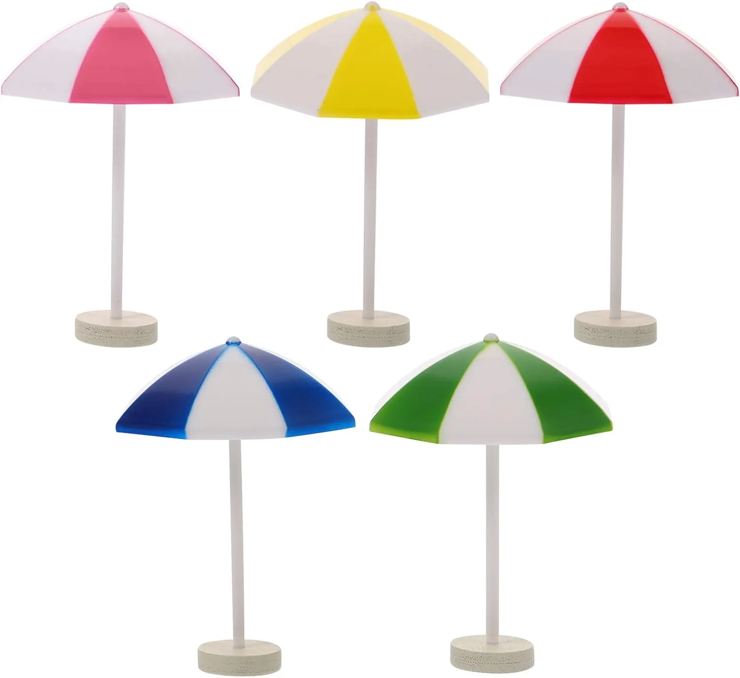 KESYOO 5pcs Dollhouse Decor Beach Miniature Ornaments Kit Micro Landscapes Umbrella Mini Umbrella Hawaiian Party Miniatures for DIY Fairy Garden Bonsai Dollhouse Ocean Beach Decoration
