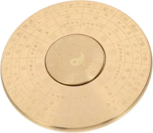 KESYOO Feng Shui Compass Handle Brass Desktop Decor Carved Compass Ornament Perfect Present for Collectors