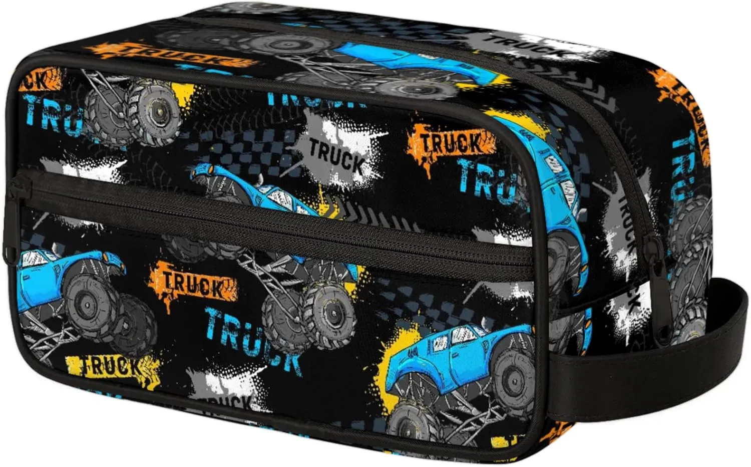 Kids Toiletry Bag for Boys - Waterproof Toiletries Hanging Wash Bags for Girls - Dopp Kit Shaving Makeup Pouch Travel Accessories Organizer(Truck)