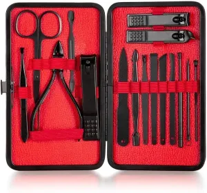 KLVN 4-23 Pcs Professional Nail Cutter Pedicure Scissors Set Stainless Steel Eagle Hook Portable Manicure Nail Clipper Tool Set(Mauve)