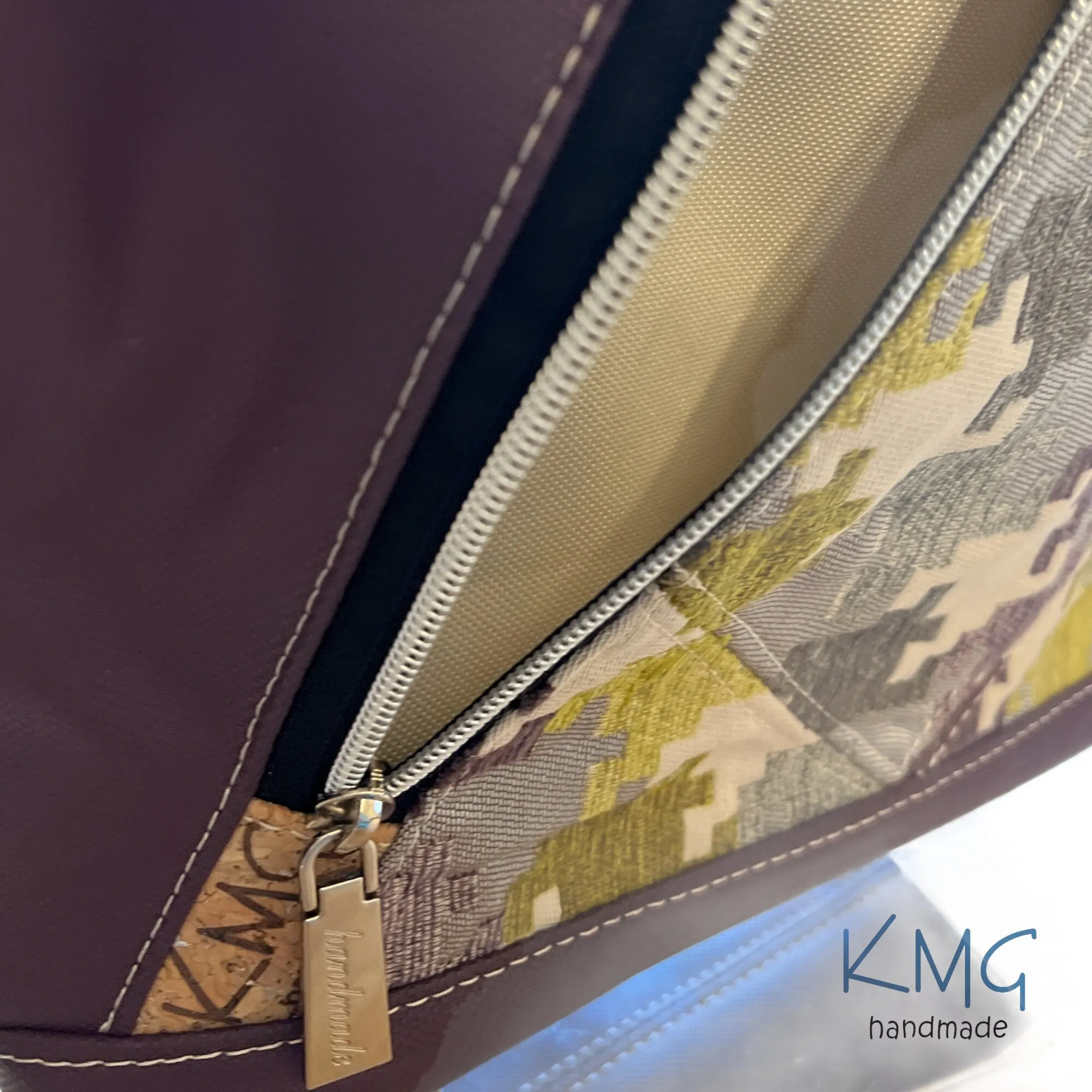 KMGhandmade Original Compass Crossbody Bag - Purple Puzzles