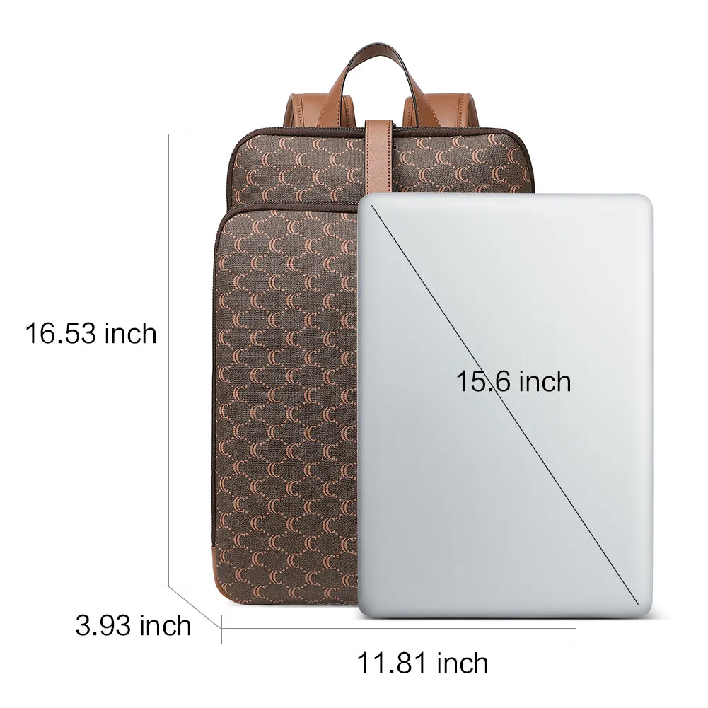 Koch Genuine Leather 15.6 Inch Laptop Backpack Purse For Women