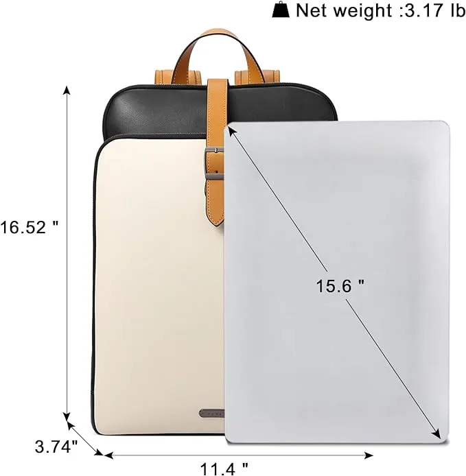Koch Genuine Leather 15.6 Inch Laptop Backpack Purse For Women