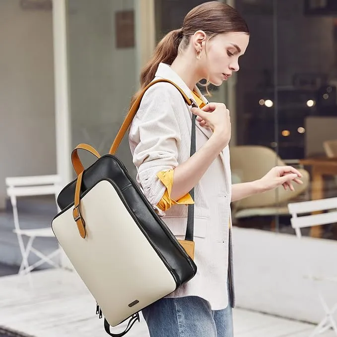 Koch Genuine Leather 15.6 Inch Laptop Backpack Purse For Women
