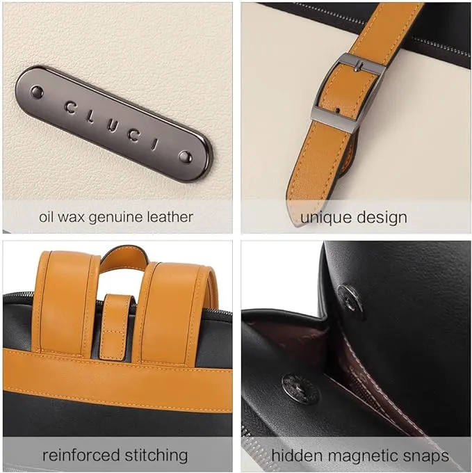 Koch Genuine Leather 15.6 Inch Laptop Backpack Purse For Women