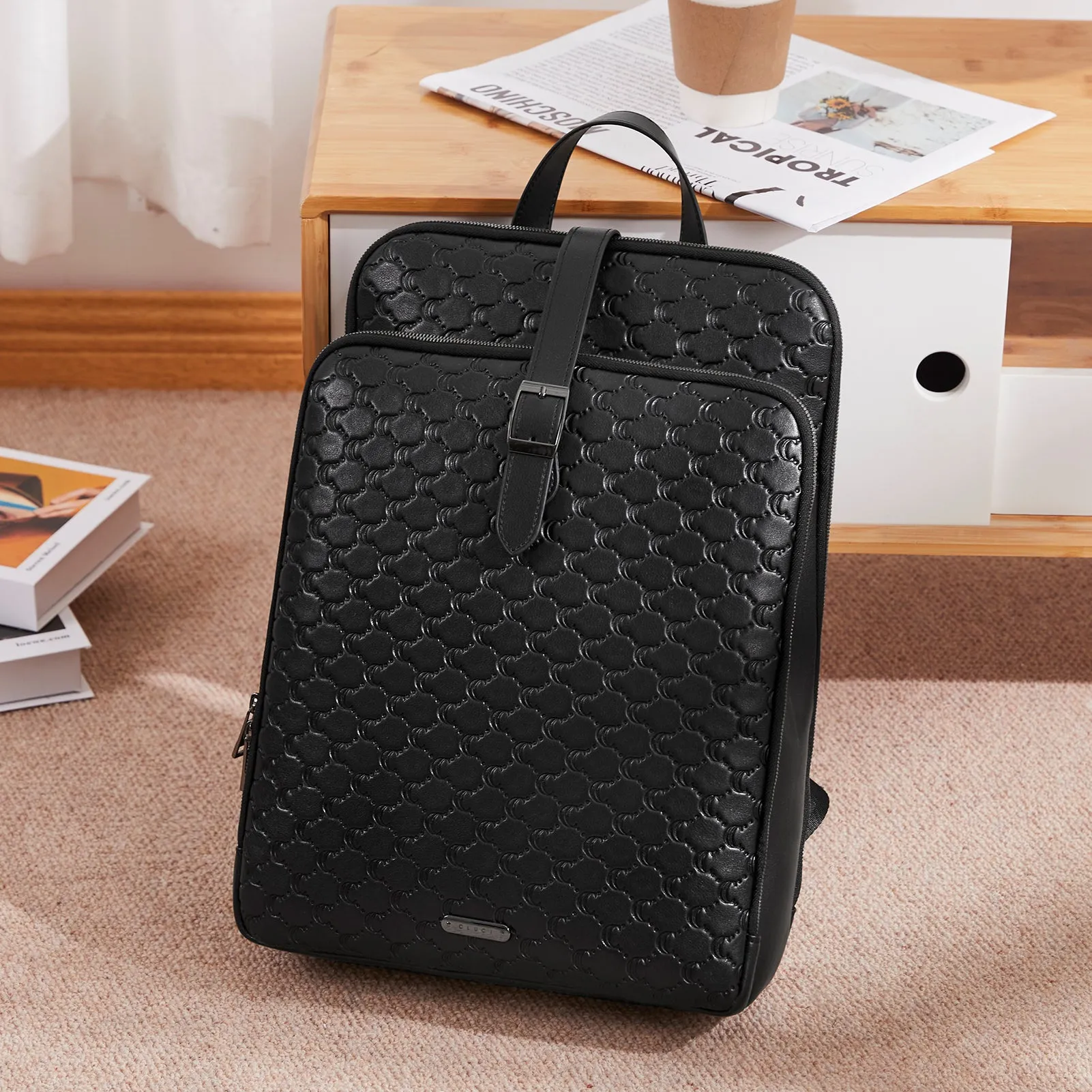 Koch Genuine Leather 15.6 Inch Laptop Backpack Purse For Women