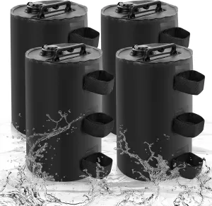 KOMCLUB Canopy Water Weight Bag Tent Weights Set of 4 10L Leg Heavy Duty Portable Water/Sand Weights Strong Windproof for Pop up Canopy,Tent,Gazebo,Shelter Upgraded (Black)