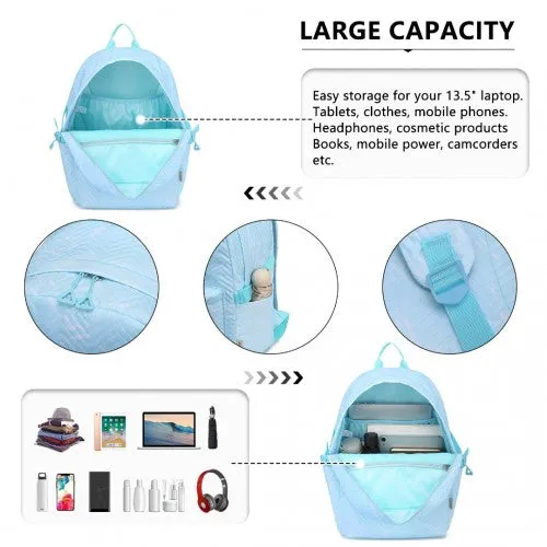 Kono Water-Resistant School Backpack With Secure Laptop Compartment - Blue