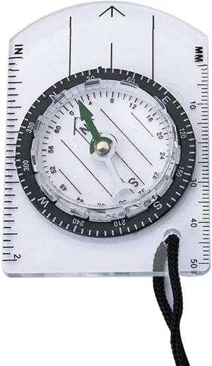 KouRy Outdoor Compass, Waterproof Compass with Scale for Navigation Survival Orienteering Mountaineering Hiking Durable (White)