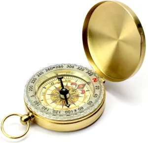 KouRy Retro Compass, Portable Compass, Fluorescent Glow Design, Outdoor Navigation Compass Tools for Camping Hiking Riding Durable Safe and Convenient