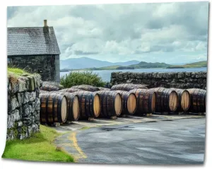 KSYGYFRUDE Paint by Numbers Kit for Adults Beginner Islay Scotland Sseptember 11 2015 Sun Shines Ardbeg DIY Painting by Numbers on Canvas Acrylic Oil Painting for Home Decor Gifts 16"x20"