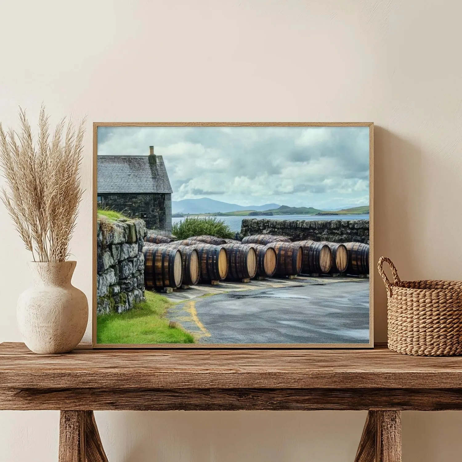 KSYGYFRUDE Paint by Numbers Kit for Adults Beginner Islay Scotland Sseptember 11 2015 Sun Shines Ardbeg DIY Painting by Numbers on Canvas Acrylic Oil Painting for Home Decor Gifts 16"x20"