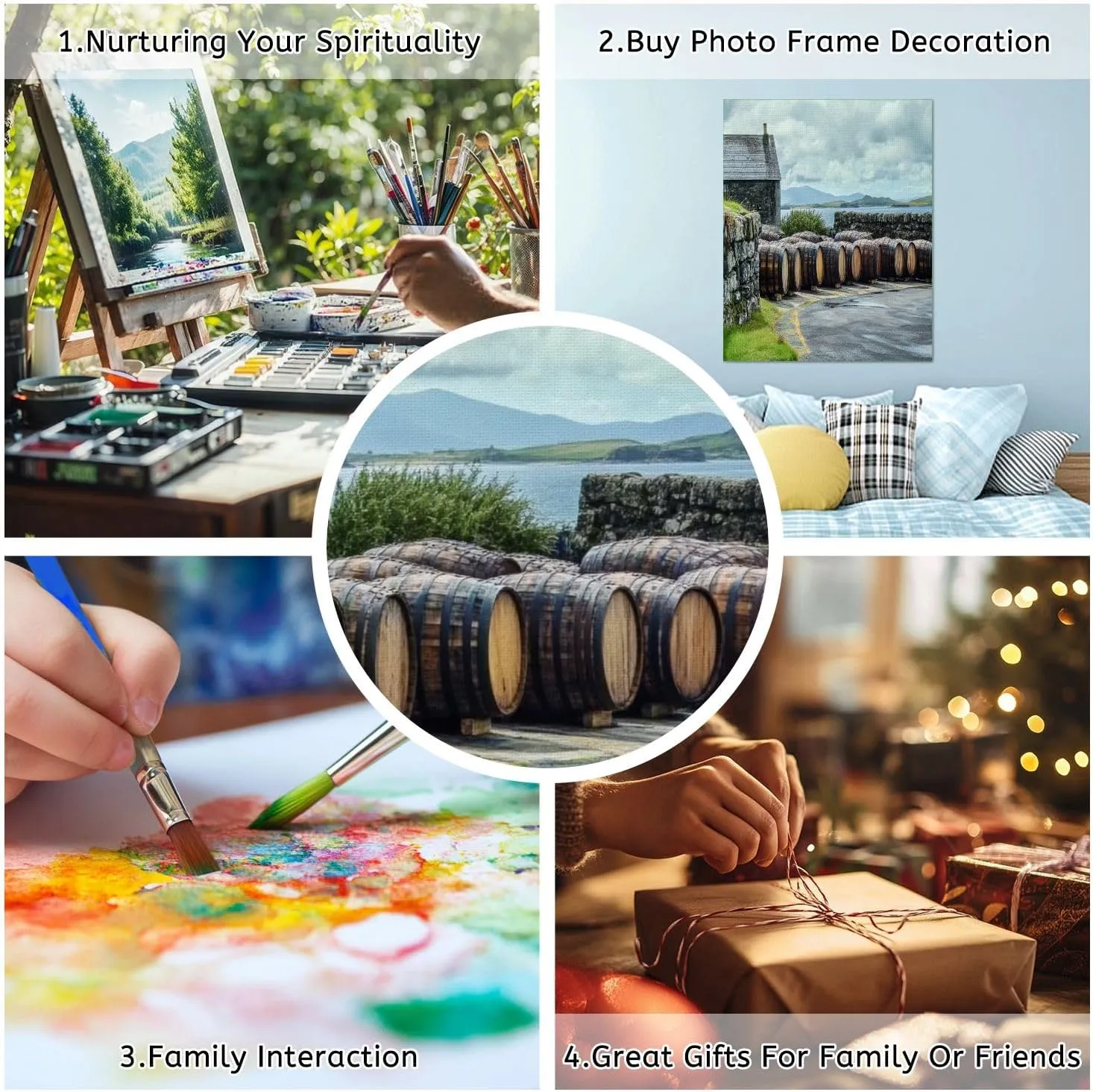 KSYGYFRUDE Paint by Numbers Kit for Adults Beginner Islay Scotland Sseptember 11 2015 Sun Shines Ardbeg DIY Painting by Numbers on Canvas Acrylic Oil Painting for Home Decor Gifts 16"x20"