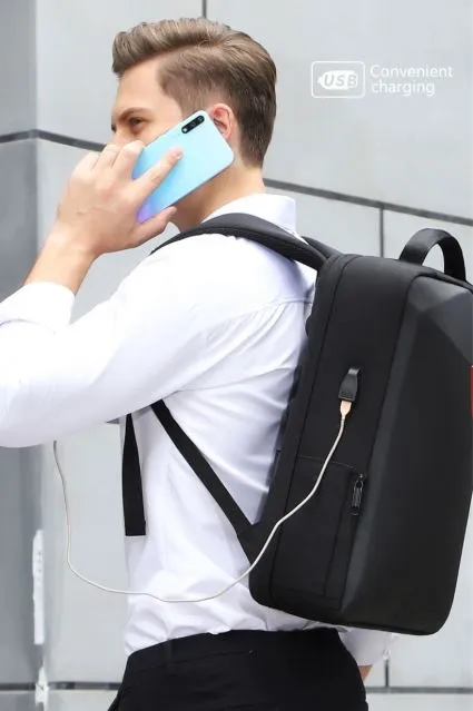 Laptop Backpack with Hardcase   USB Charging Port | Water Resistant