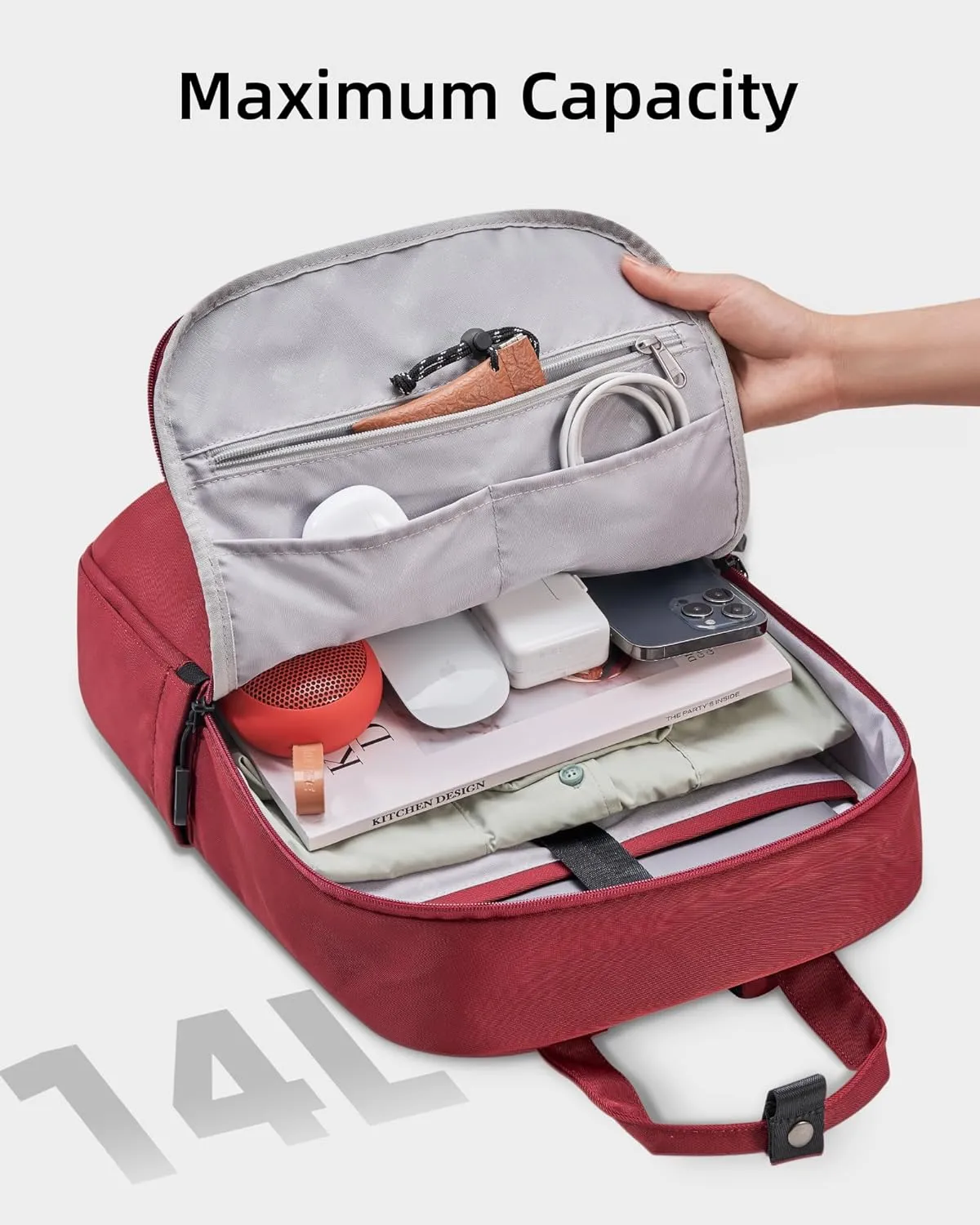 Large Casual Laptop Backpack – Lightweight Water-Resistant Travel Backpack for Work, College & Daily Commute, Fits 16-inch Laptop & 12.9-inch iPad