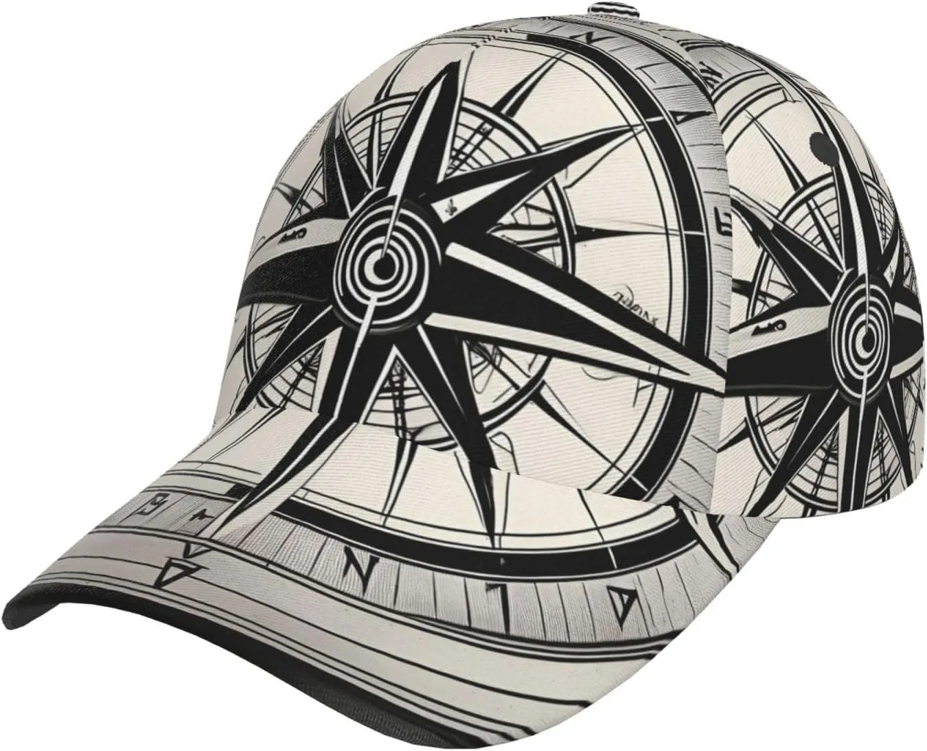 Law of The Compass Navigation 1 Print Adjustable Baseball Cap Men Retro Style Baseball Hat Women Hats Golf Hat for Travel Sports Black