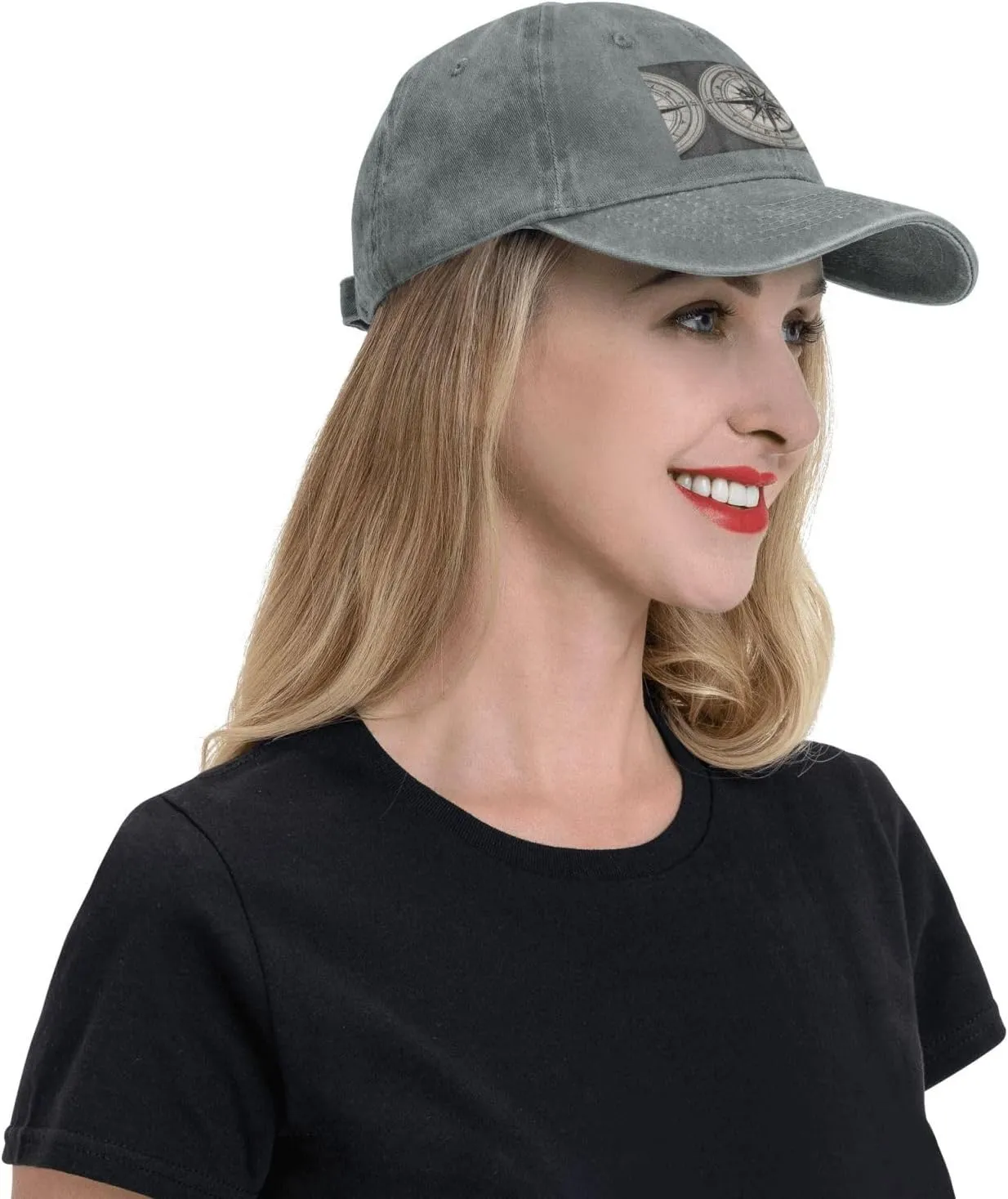 Law of The Compass Navigation 1 Print Denim Baseball Cap Unisex Sun Hat Outdoor Sports Cap fit for All Seasons Easy to Carry