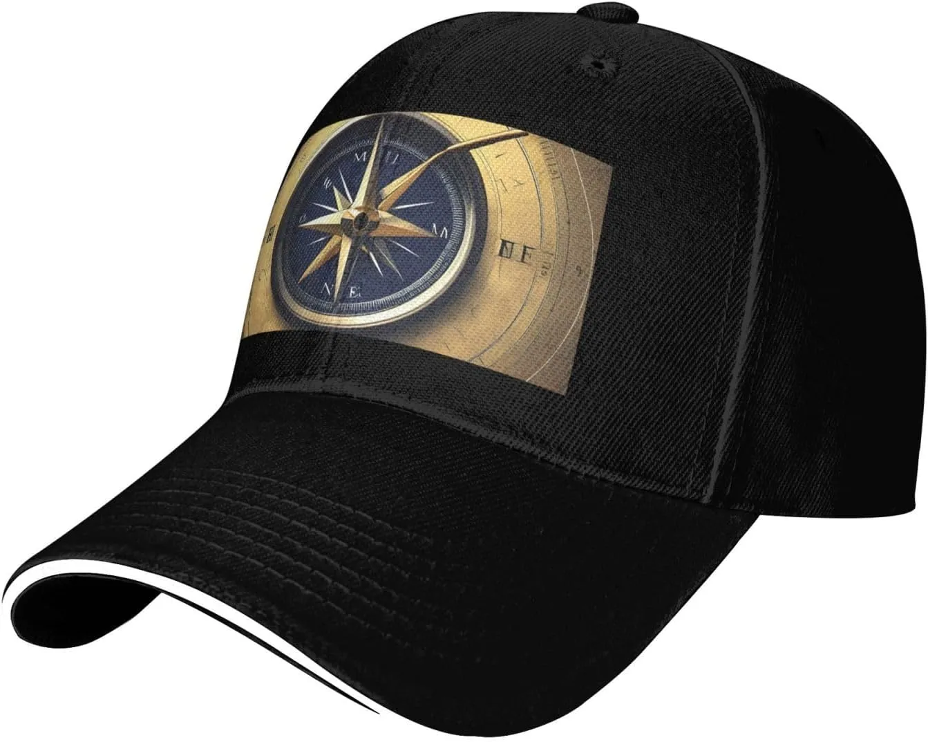 Law of The Compass Navigation Print Stylish Baseball Cap for Men,Golf Hat with Adjustable Back,Perfect Accessories for Men
