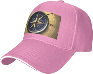 Law of The Compass Navigation Print Stylish Baseball Cap for Men,Golf Hat with Adjustable Back,Perfect Accessories for Men