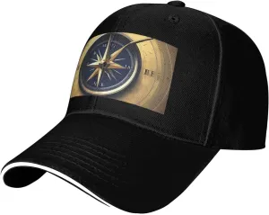 Law of The Compass Navigation Print Stylish Baseball Cap for Men,Golf Hat with Adjustable Back,Perfect Accessories for Men