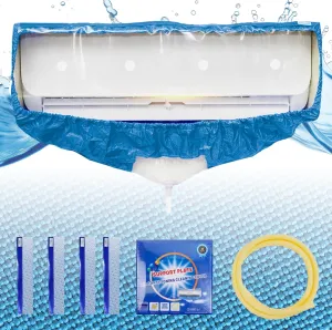Leak Saver HVAC Guys Mini Split Cleaning Bag Kit | Air Conditioner Cleaning Cover for Mini Split Air Conditioners | AC Cleaning Bag Fits Systems 27in - 39in Long, Light Blue