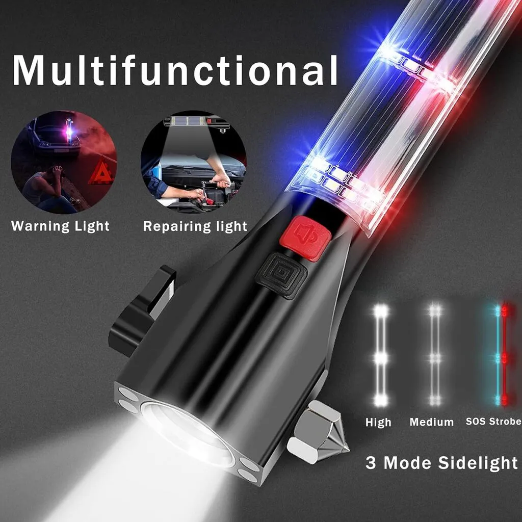 LED Flashlight with Safety Hammer