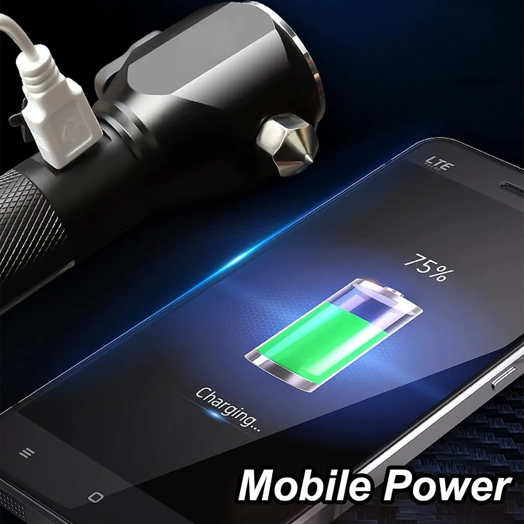 LED Flashlight with Safety Hammer